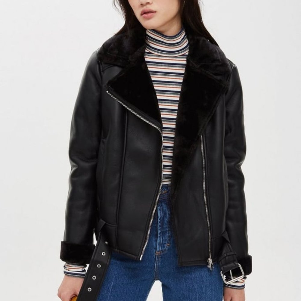 topshop biker jacket♡